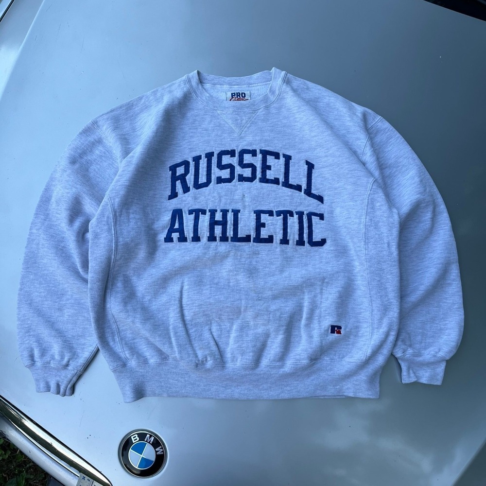 Vintage spell out Grey Russell Athletic crewneck sweatshirt